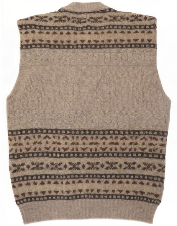 Benetton Canottiera da uomo Canotta Small Grey Fair Isle