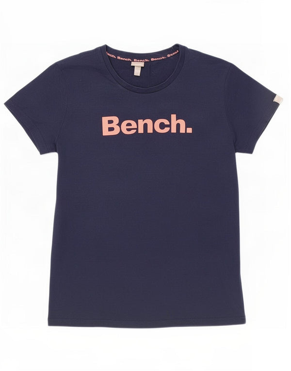 T-shirt grafica da donna Bench UK 16 Large in cotone blu navy
