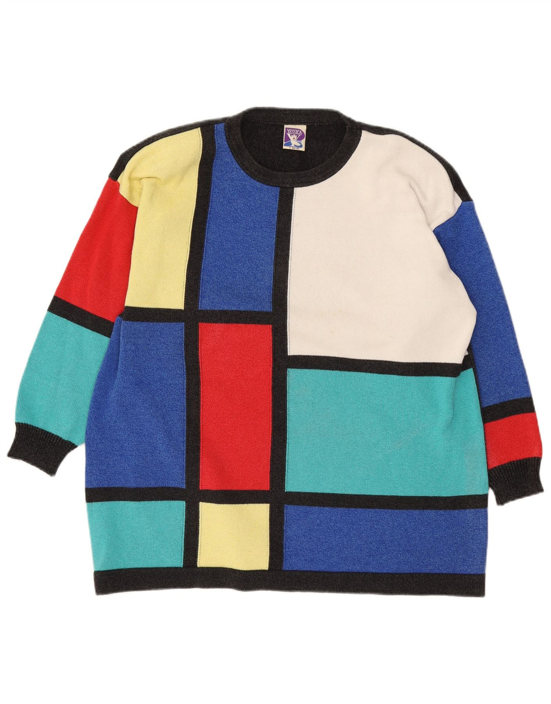 Maglione maglione girocollo da donna Yessica EU 44/46 grande multicolore