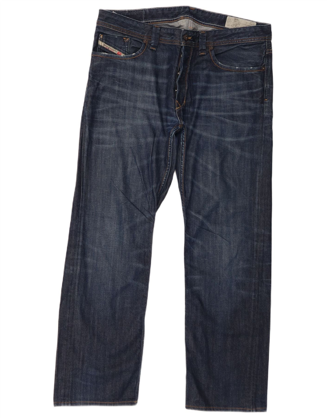 Jeans dritti regolari da uomo Diesel Larkee W36 L30 cotone blu navy