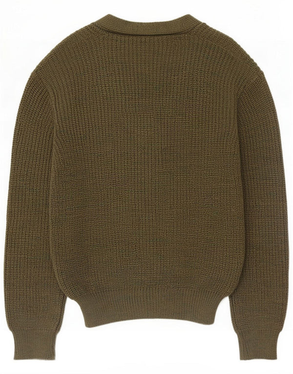 Vintage Mens Cardigan Sweater Large Khaki