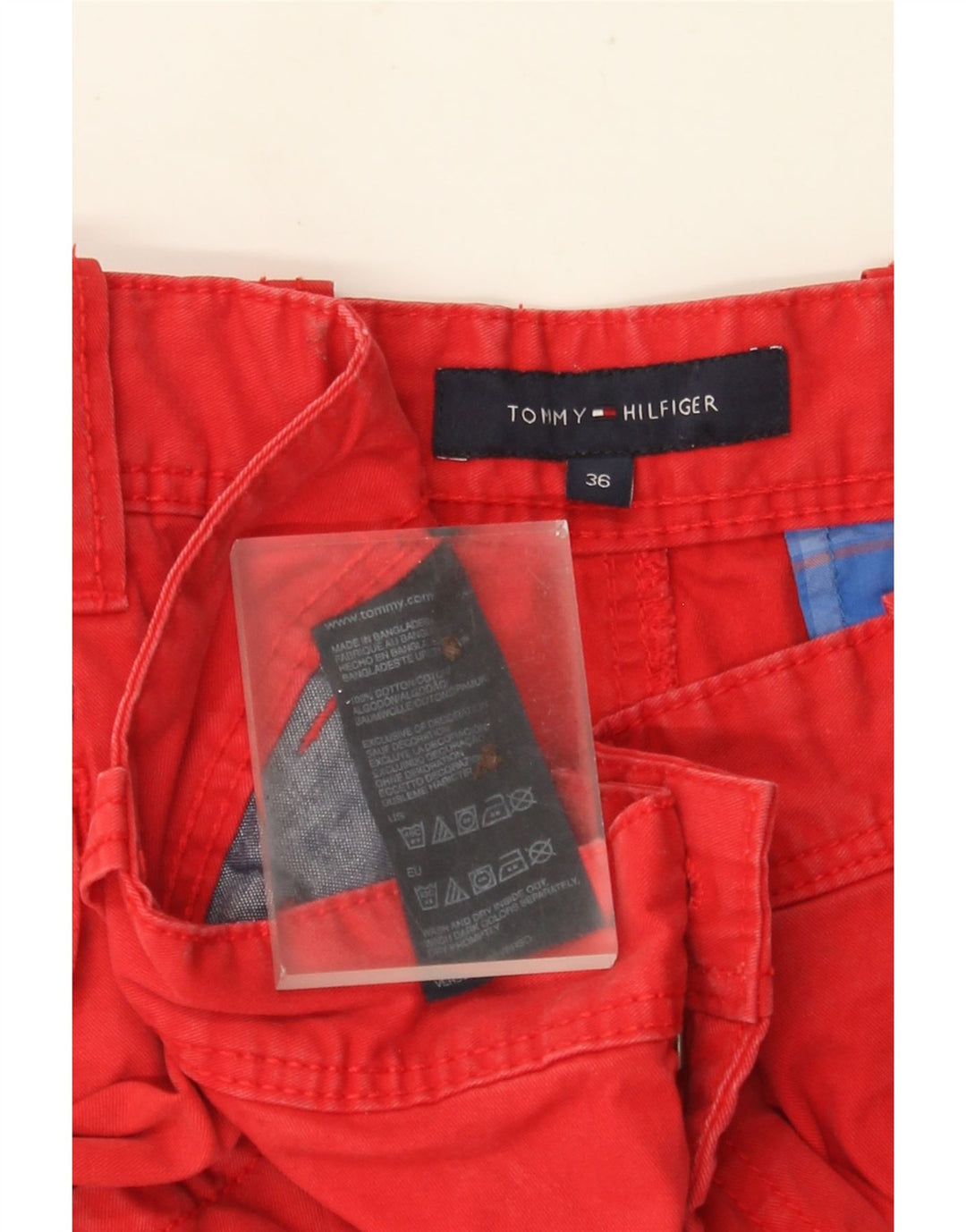 TOMMY HILFIGER Pantaloncini cargo da uomo W36 Large Rosso Cotone