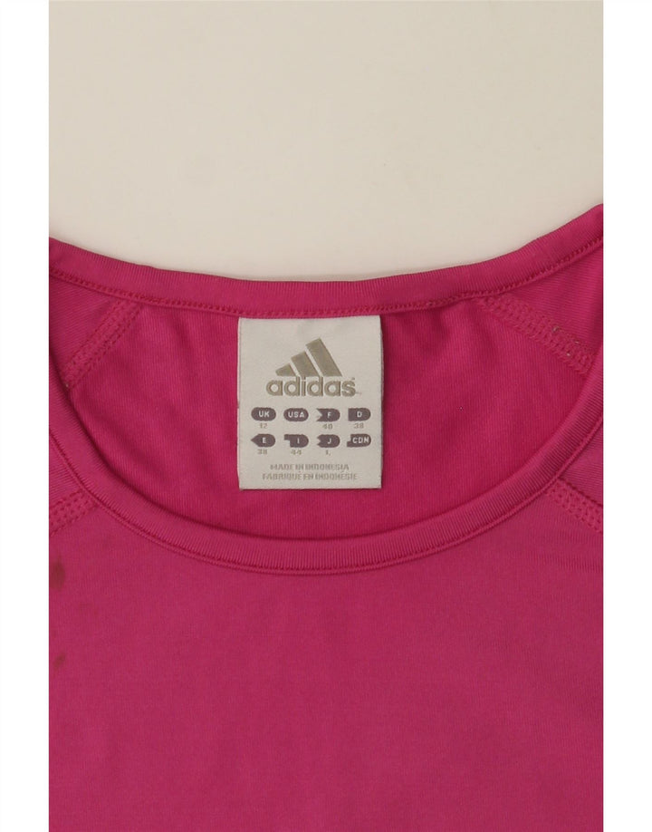 ADIDAS Womens T-Shirt Top UK 12 Medium  Pink Polyamide Vintage Adidas and Second-Hand Adidas from Messina Hembry 