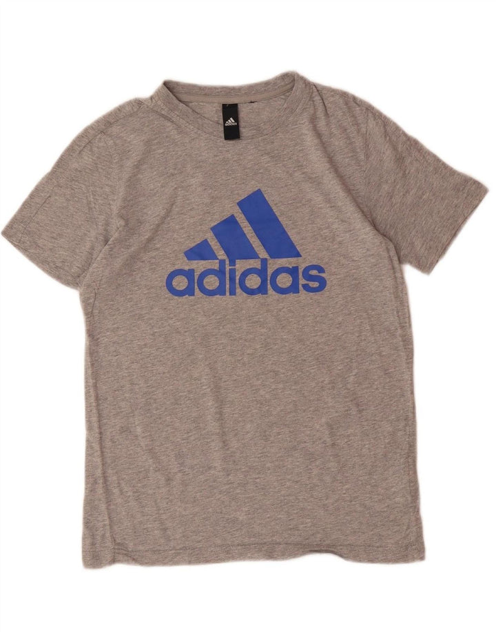 ADIDAS Womens Graphic T-Shirt Top UK 12 Medium Grey