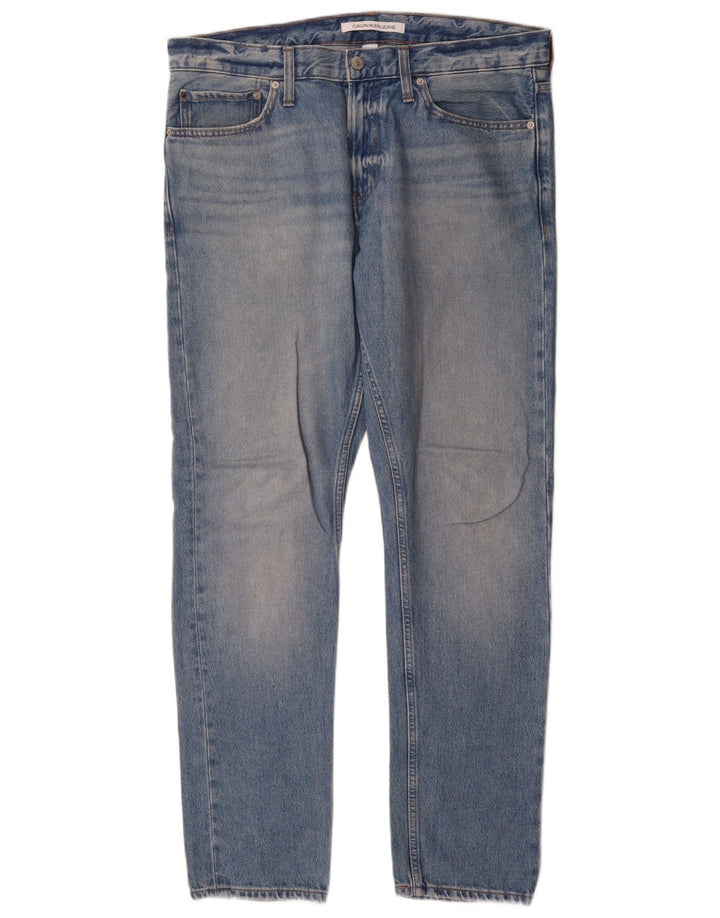 Jeans slim da uomo Calvin Klein W34 L32 cotone blu