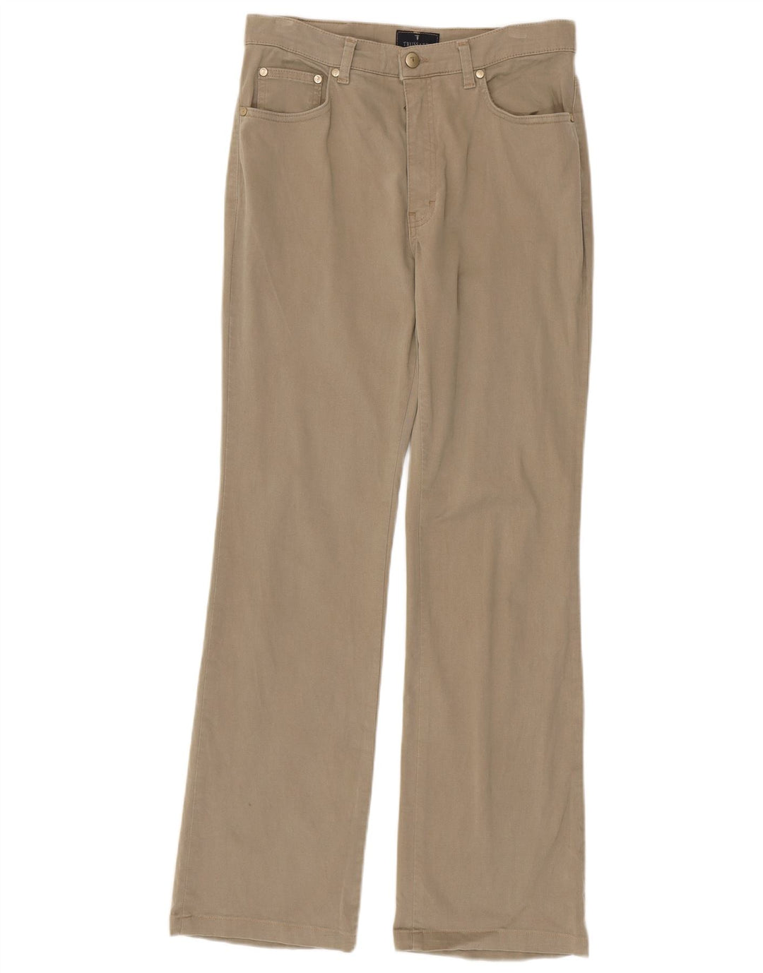 TRUSSARDI Womens Bootcut Casual Trousers W29 L31 Khaki
