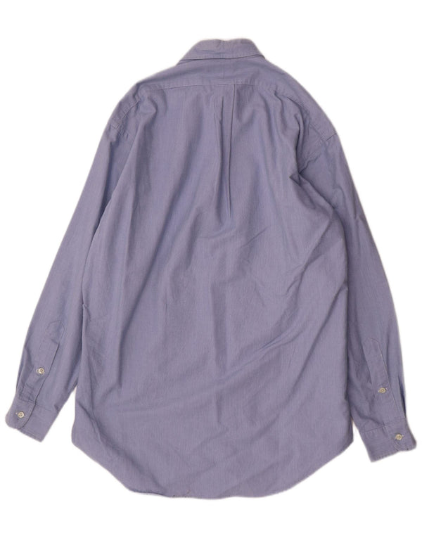 RALPH LAUREN Camicia da uomo Blake ampia vestibilità piccola in cotone gessato blu