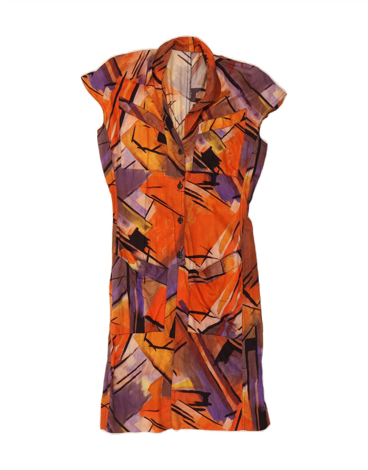 VINTAGE Womens Shirt Dress UK 14 Medium Multicoloured Geometric Vintage Vintage and Second-Hand Vintage from Messina Hembry 