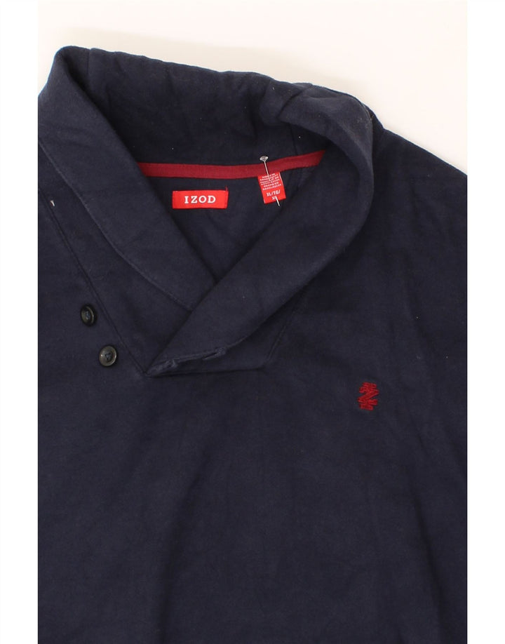IZOD Mens Shawl Neck Jumper Sweater XL Navy Blue Cotton Vintage Izod and Second-Hand Izod from Messina Hembry 