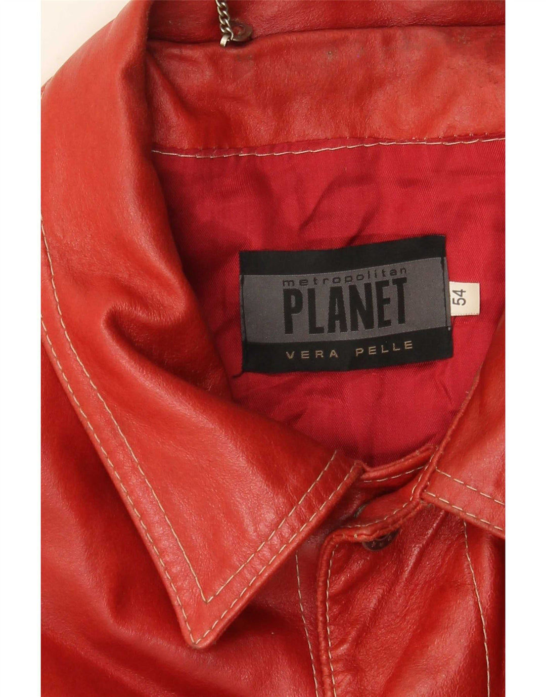 Giacca in pelle da uomo Planet IT 54 2XL Rossa