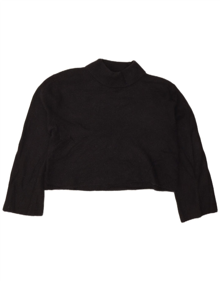 J. CREW Maglione da donna oversize corto con collo dolcevita UK 10 piccolo nero