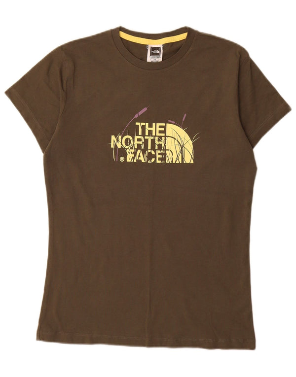 T-shirt grafica da donna The North Face Top UK 16 Large in cotone kaki