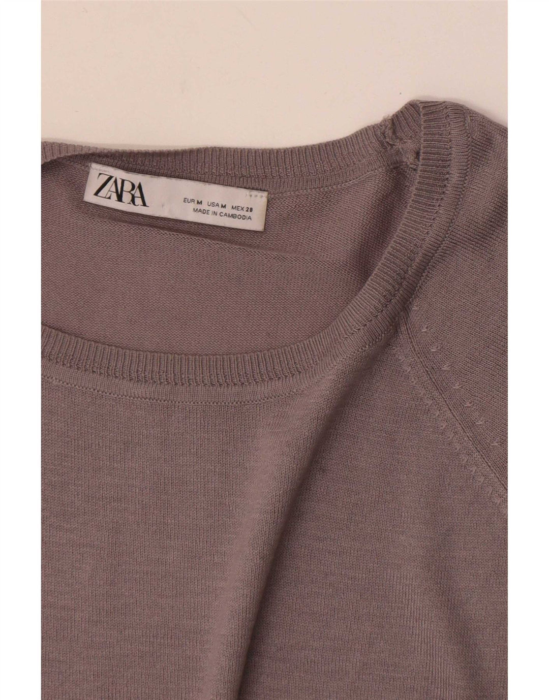 Maglione maglione con scollo a barca da donna Zara UK 14 Grigio medio