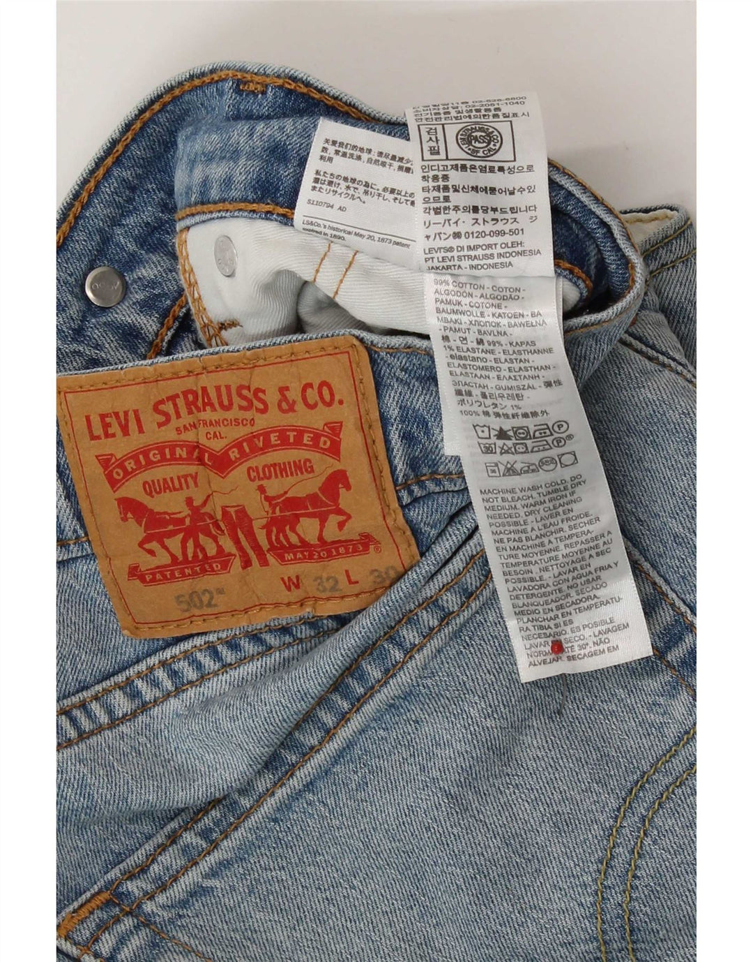 Jeans dritti Levi's 502 da donna W32 L27 cotone blu