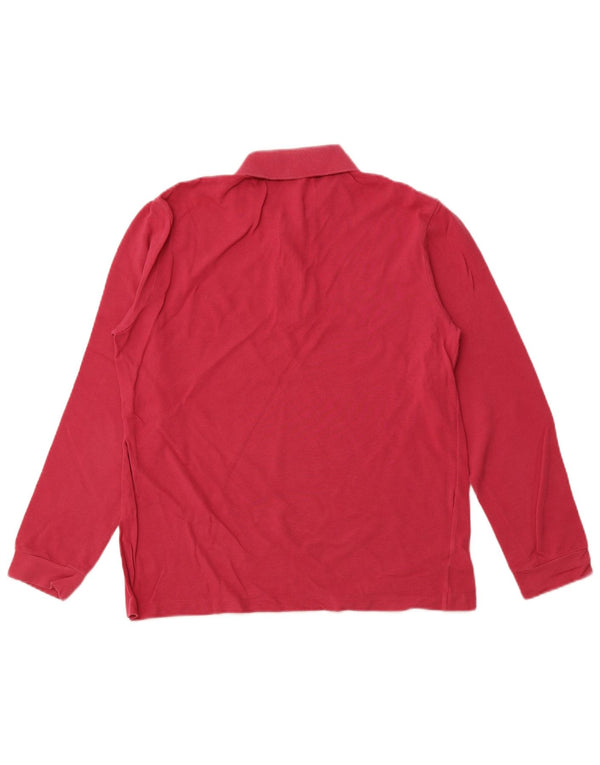 Polo LACOSTE da uomo a maniche lunghe taglia 3 piccola in cotone rosa