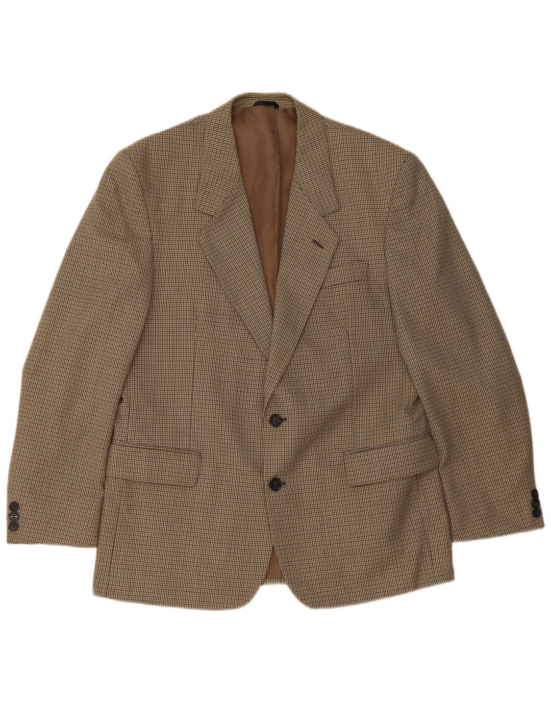 Giacca blazer da uomo a 2 bottoni Bersani UK 40 grande poliestere pied de poule marrone