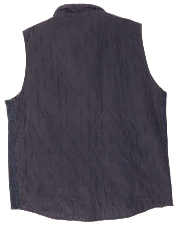 CONTE OF FLORENCE Gilet trapuntato da uomo UK 44 2XL Blu navy