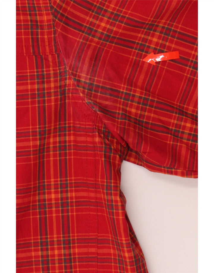 IGUANA Mens Short Sleeve Shirt Large Red Check Polyester Vintage Iguana and Second-Hand Iguana from Messina Hembry 