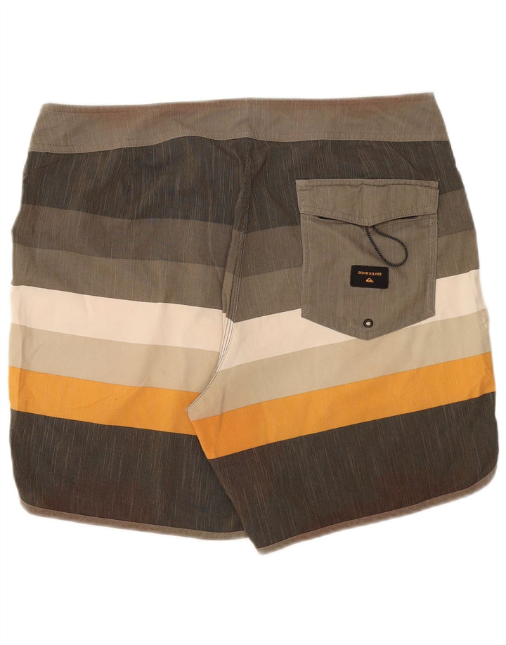 Pantaloncini da bagno da uomo Quiksilver grandi in poliestere a righe grigie