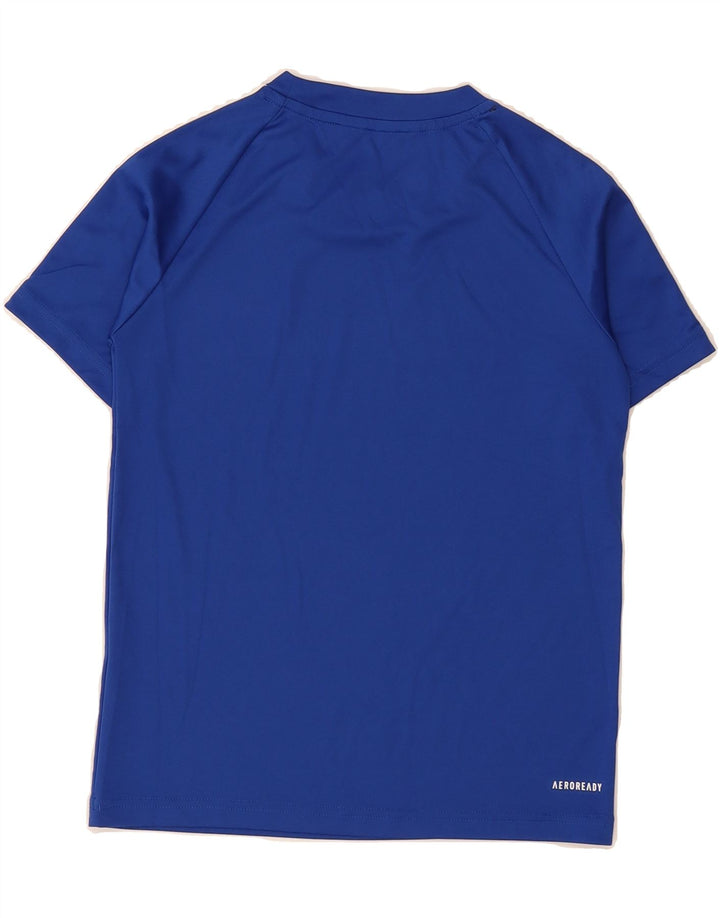 ADIDAS Boys Aeroready T-Shirt Top 9-10 Years Blue Vintage Adidas and Second-Hand Adidas from Messina Hembry 