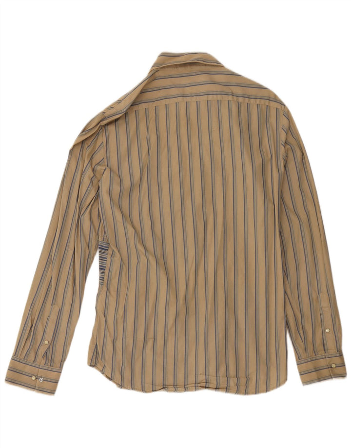 Camicia da uomo Iceberg in cotone a righe beige medio