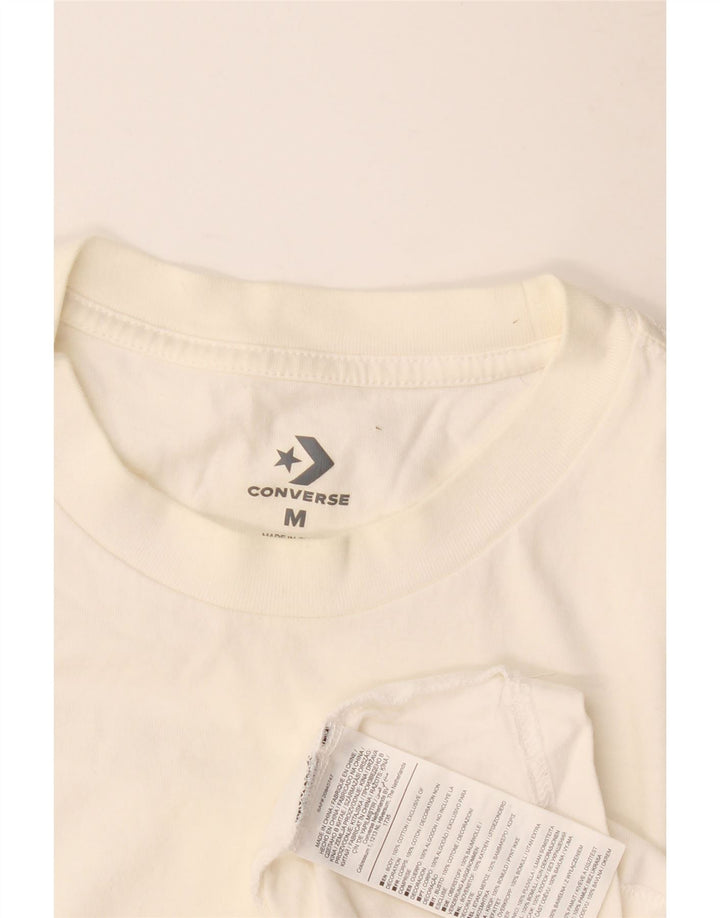 Converse Top grafico da uomo a maniche lunghe in cotone bianco medio