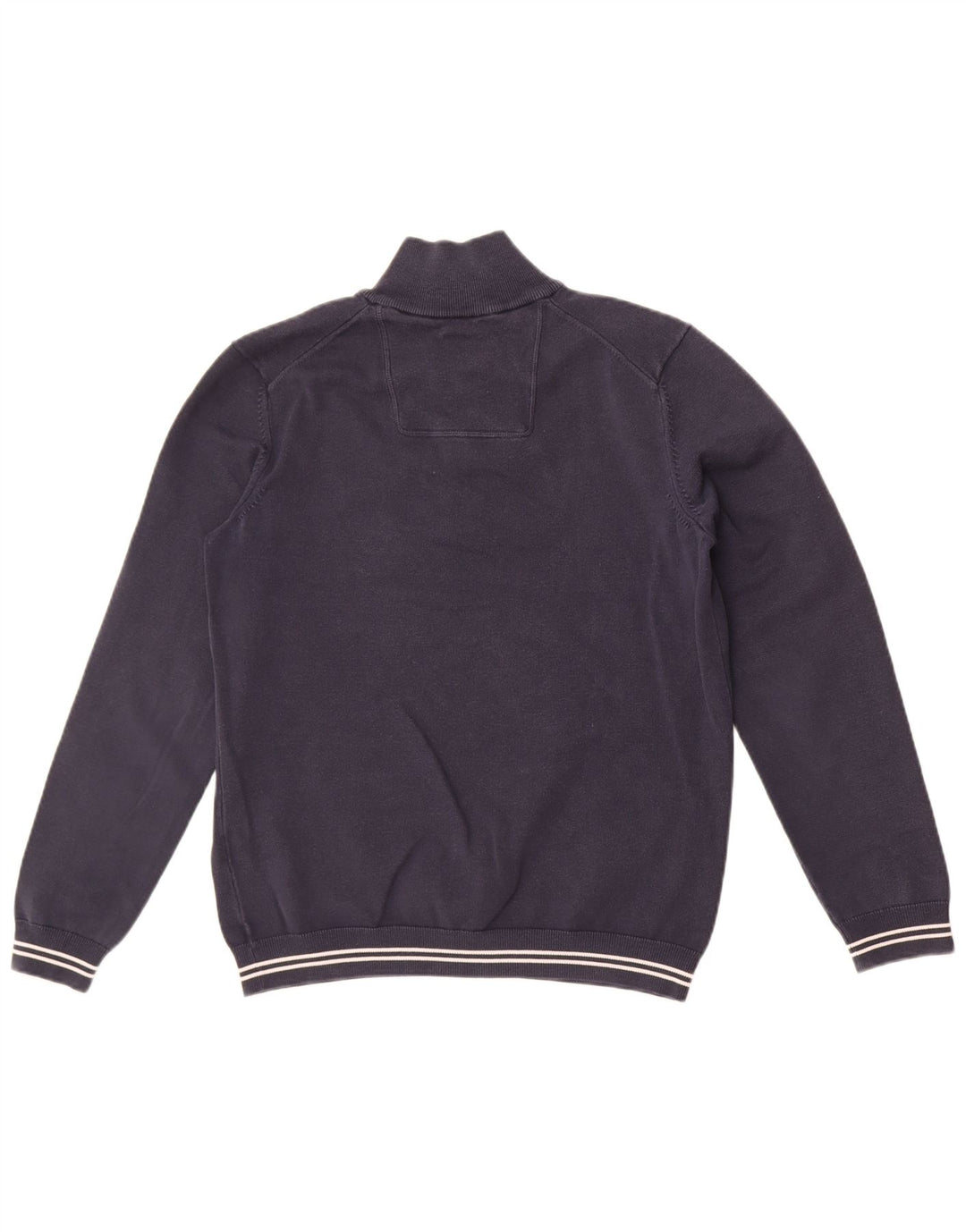 Felpa da uomo con zip e collo Hugo Boss, cotone medio blu navy