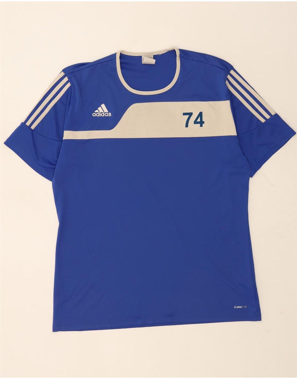 T-shirt grafica Adidas Climalite da uomo XL XL color block blu