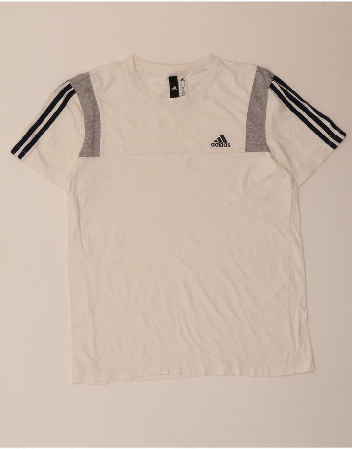 T-shirt da uomo Adidas Top in cotone color block bianco medio