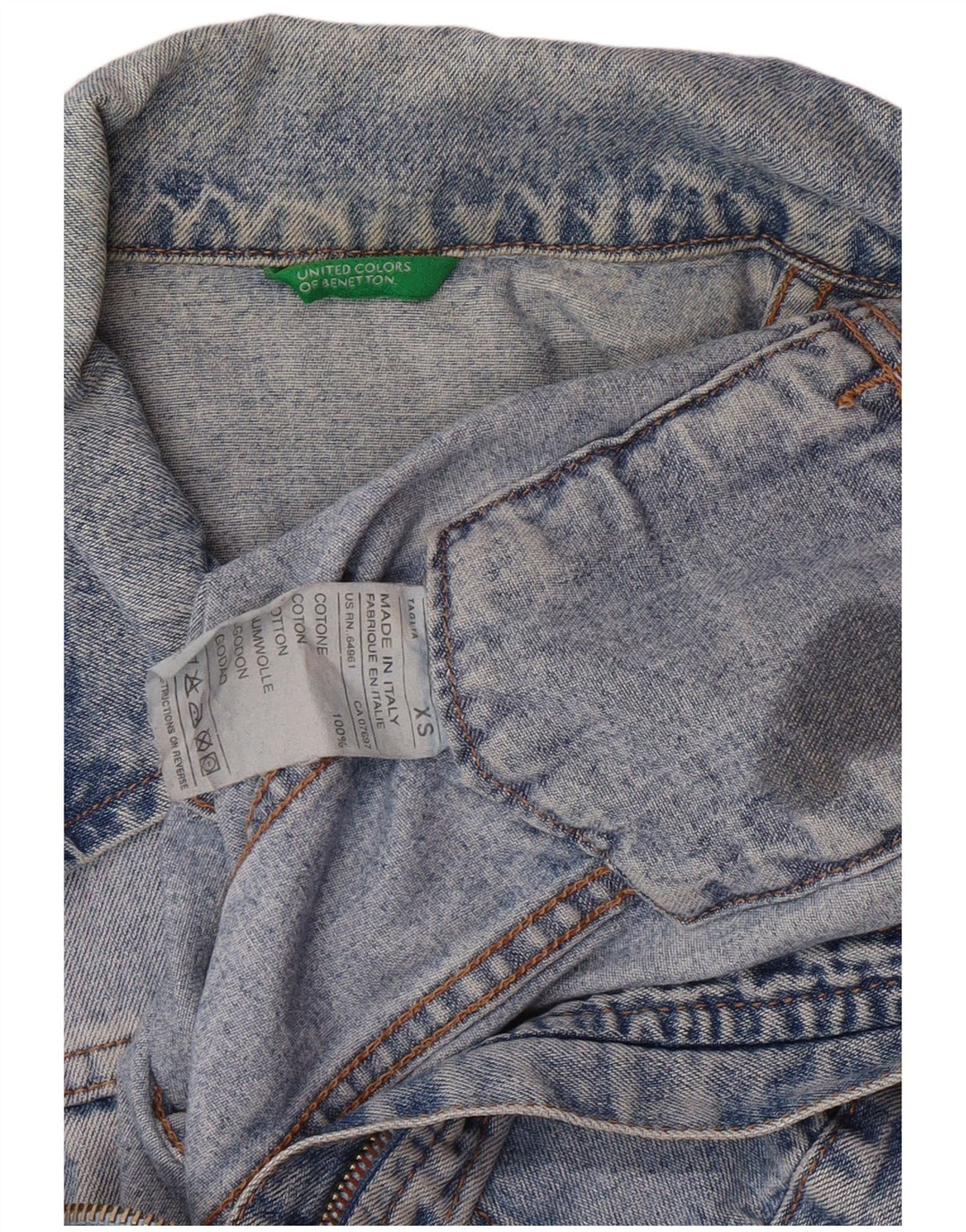 Giacca in denim corta da donna United Colors of Benetton UK 6 XS Blu classica