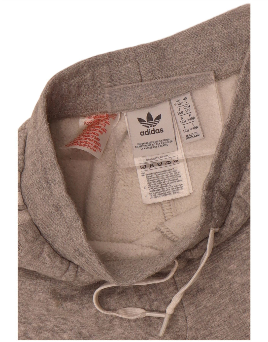 Pantaloncini sportivi Adidas da ragazzo 9-10 anni in cotone grigio
