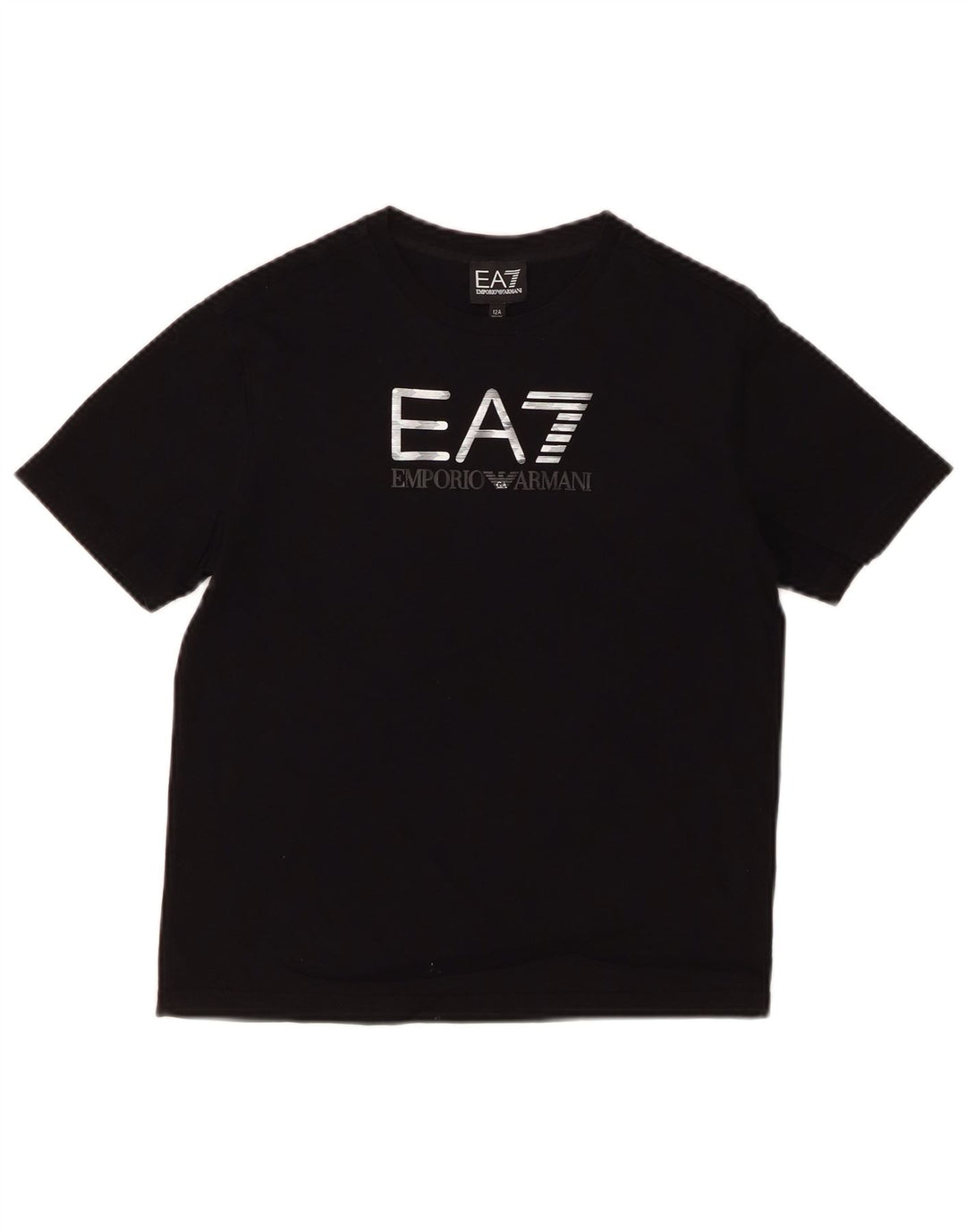 T-shirt grafica per ragazzi EMPORIO ARMANI 11-12 anni in cotone nero