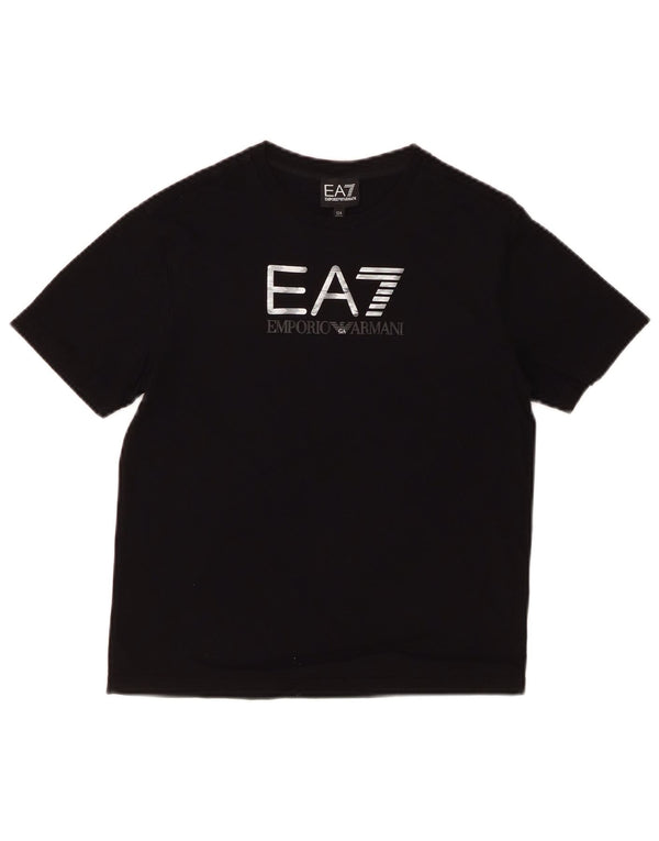 T-shirt grafica per ragazzi EMPORIO ARMANI 11-12 anni in cotone nero