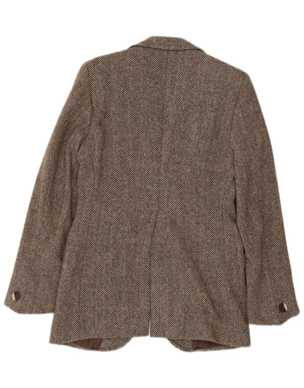 Vintage Mens 2 Button Blazer Jacket IT 46 Small Brown Herringbone