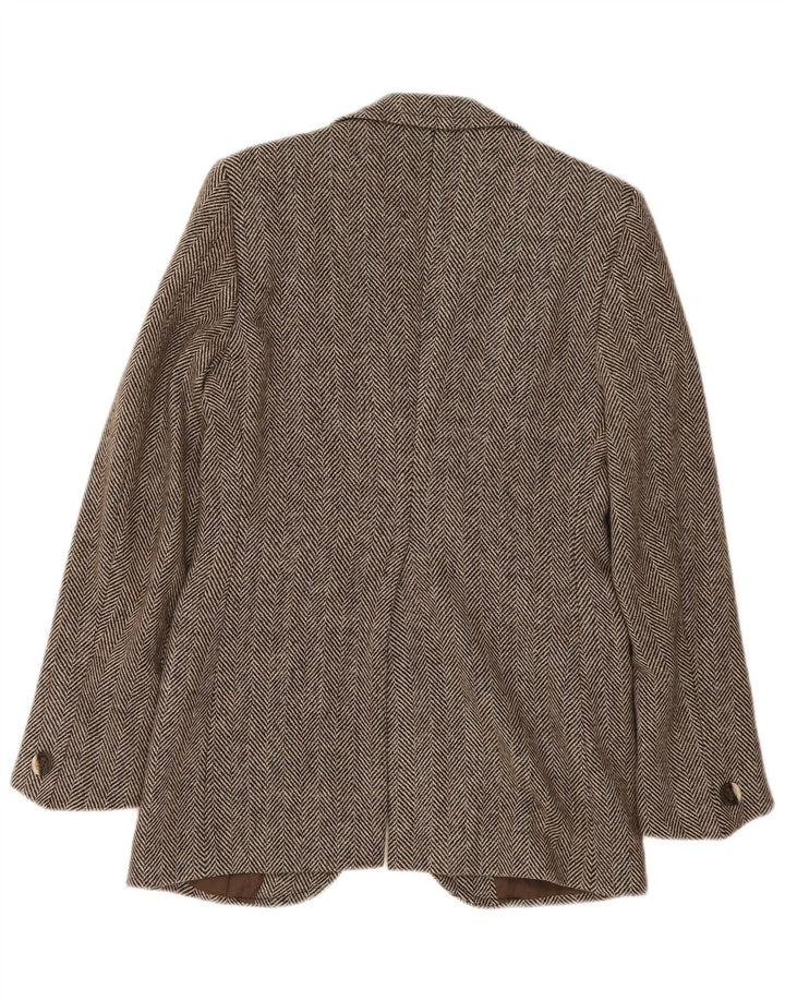 Giacca blazer vintage da uomo a 2 bottoni IT 46 piccola spina di pesce marrone