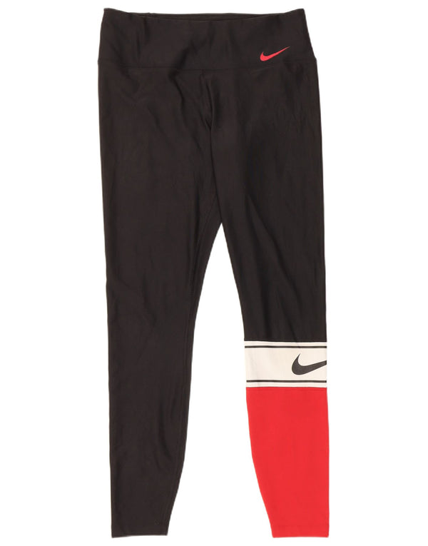 Leggings Nike Dri Fit da donna UK 14 poliestere color block medio nero