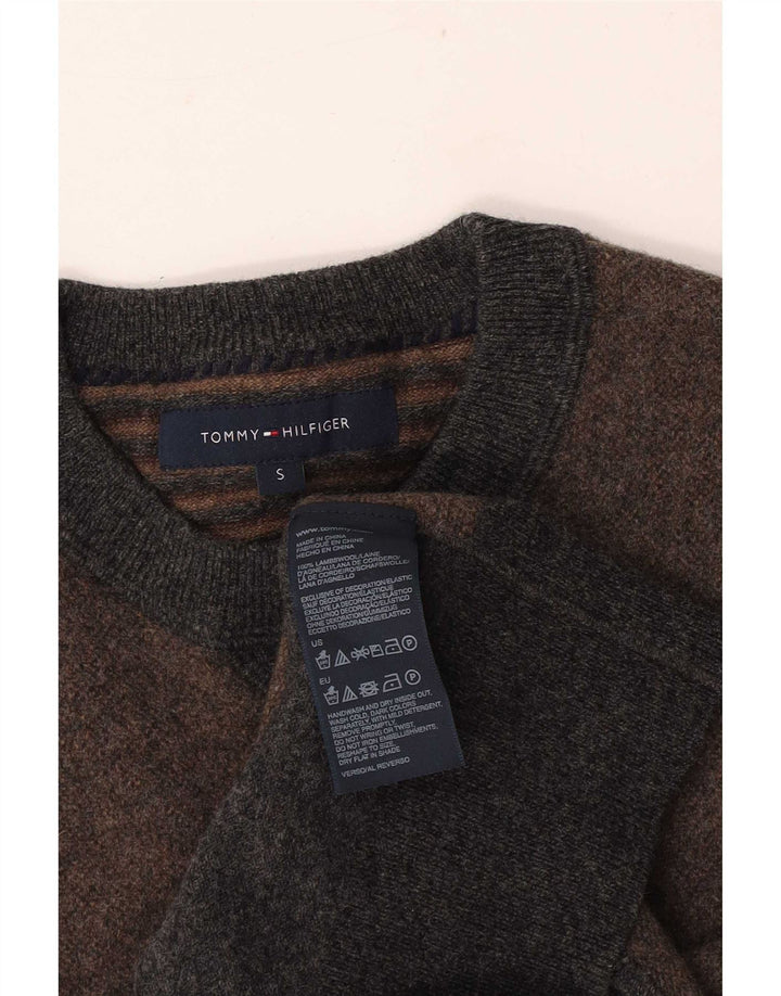 Maglione maglione girocollo da uomo Tommy Hilfiger piccolo grigio color block