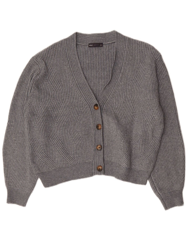 Maglione cardigan oversize da donna Marks & Spencer UK 16 grande grigio