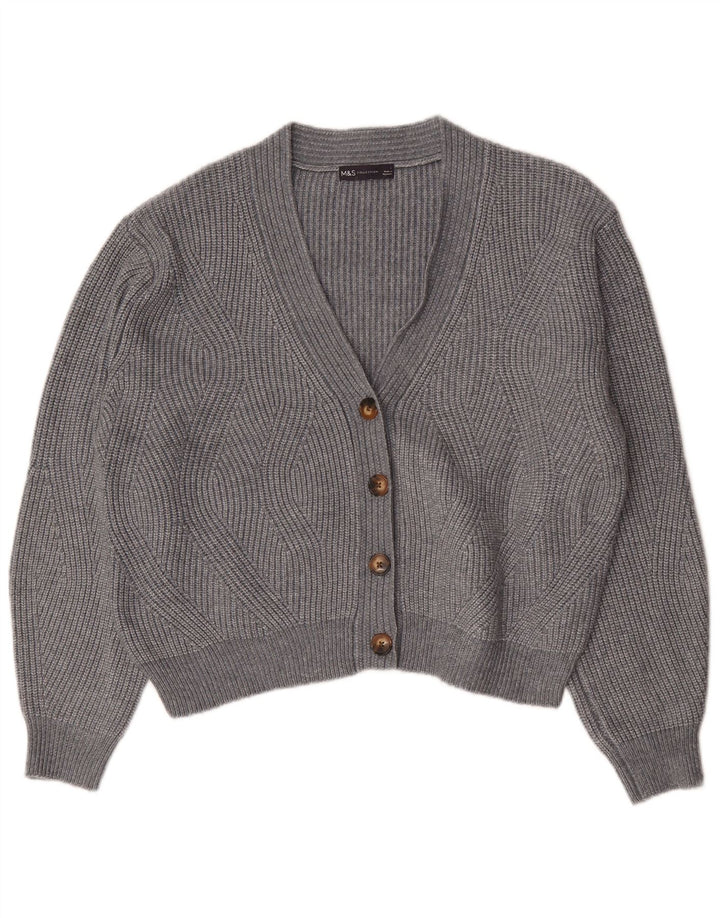 Maglione cardigan oversize da donna Marks & Spencer UK 16 grande grigio