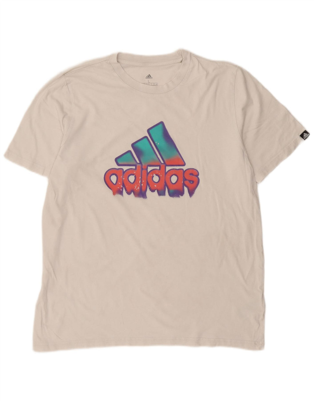 T-shirt grafica da uomo Adidas Top grande in cotone bianco