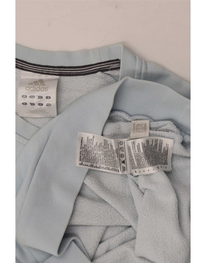 Felpa con grafica Adidas da uomo, piccola, in cotone blu
