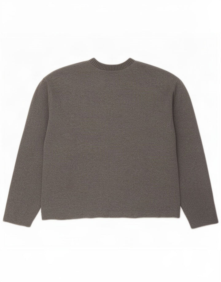 Maglione maglione con scollo a barca da donna Zara UK 14 Poliestere grigio medio
