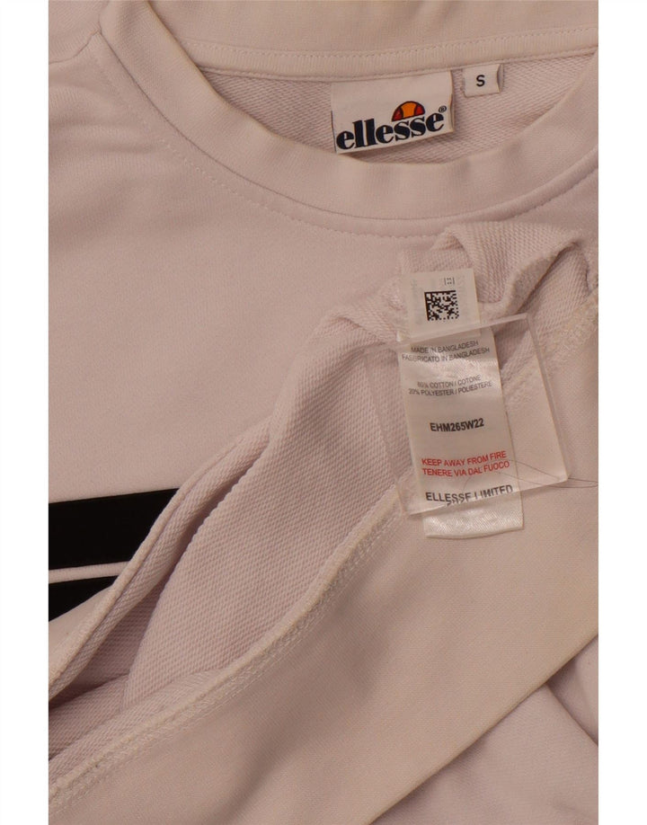 ELLESSE Felpa grafica da uomo Maglione piccolo cotone color block bianco