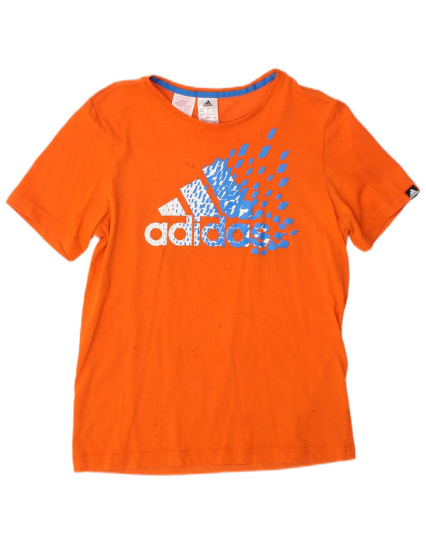 T-shirt grafica Adidas da bambino 13-14 anni in cotone arancione