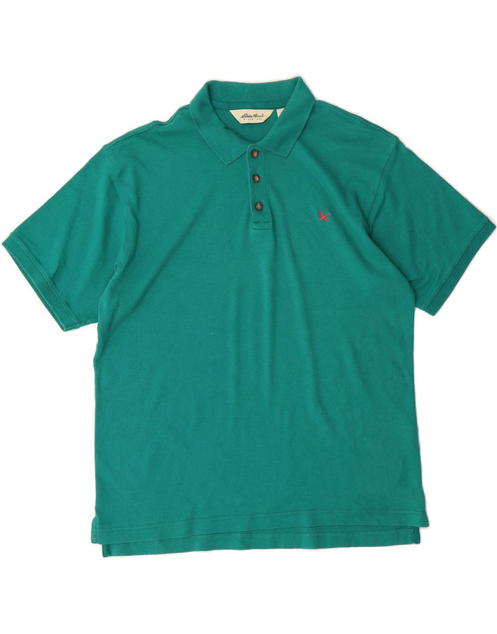 EDDIE BAUER Mens Polo Shirt Medium Green Cotton Vintage Eddie Bauer and Second-Hand Eddie Bauer from Messina Hembry 