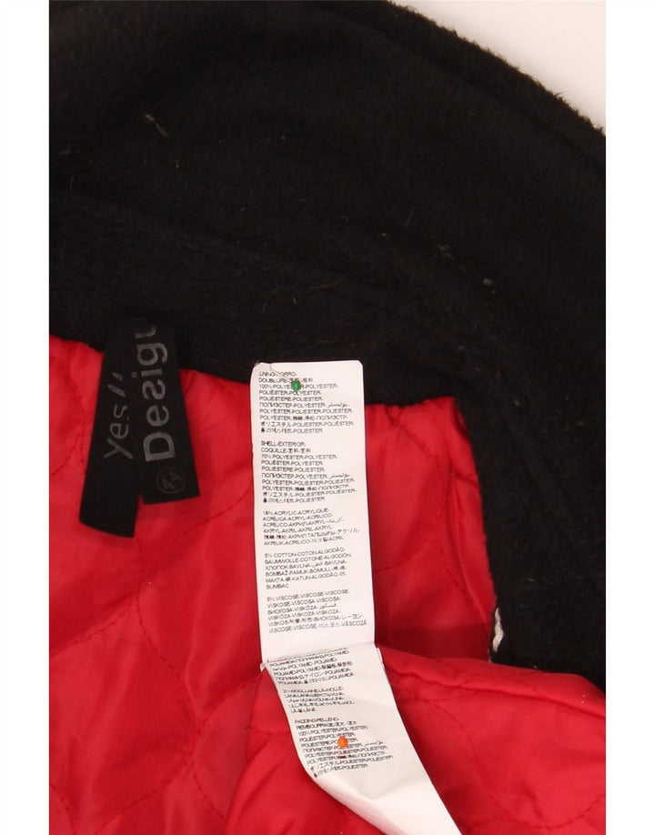 DESIGUAL Cappotto grafico da donna EU 44 XL Poliestere pied de poule nero
