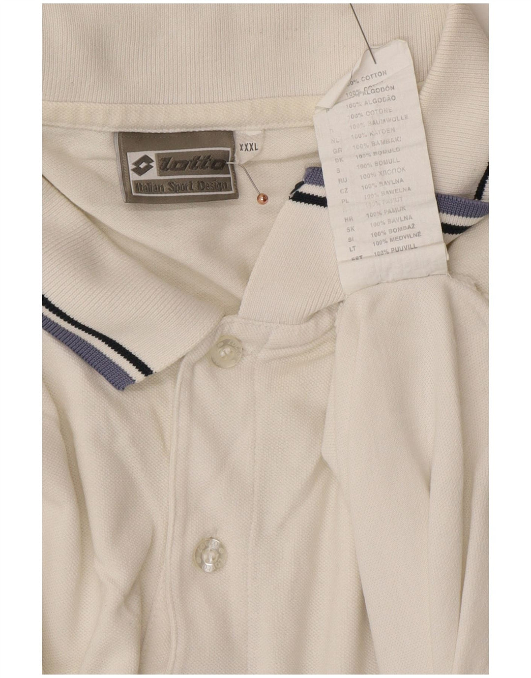 Polo da uomo LOTTO 3XL cotone bianco