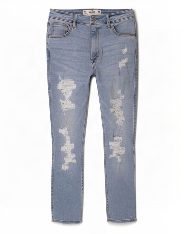 Hollister Womens Curvy High Rise Crop Skinny Jeans US 9 Medium W29 L24 Blue