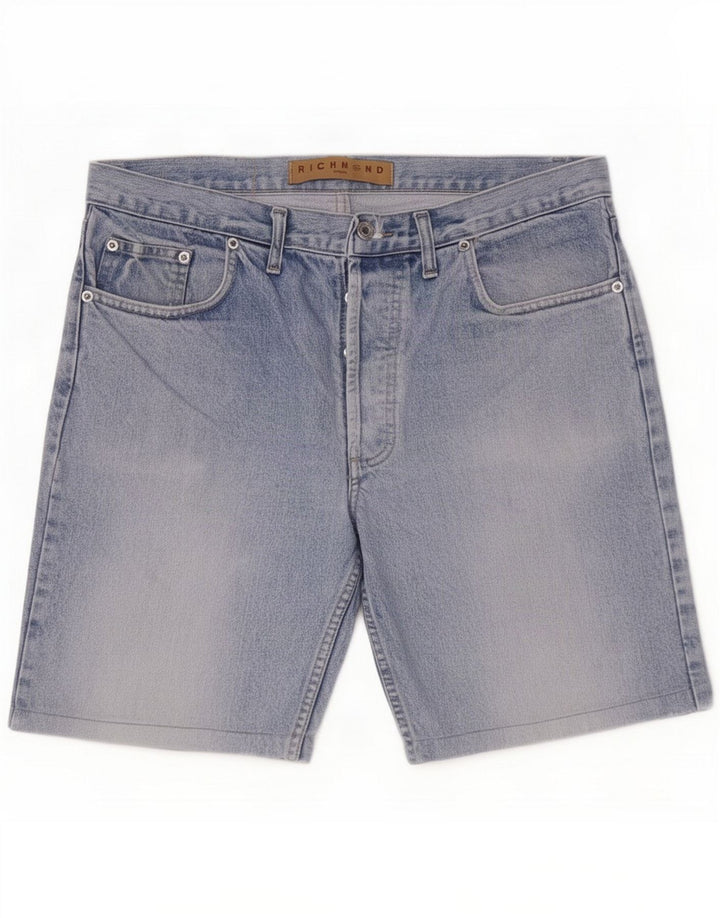 Richmond Pantaloncini di jeans con grafica da uomo grandi W34 Blu
