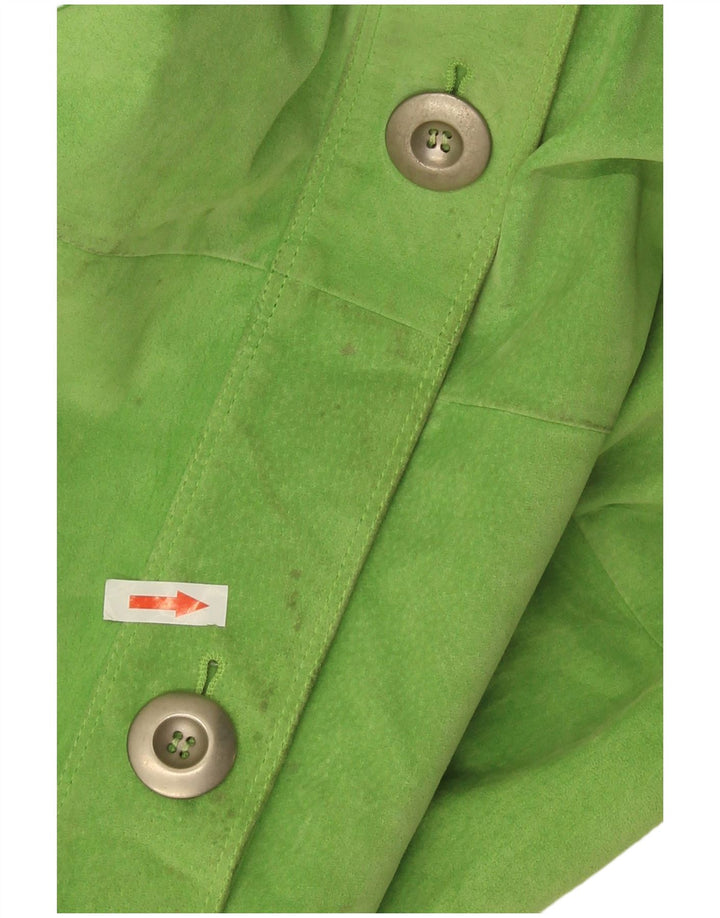 Giacca in pelle scamosciata da donna Gai Mattiolo UK 16 Large Verde